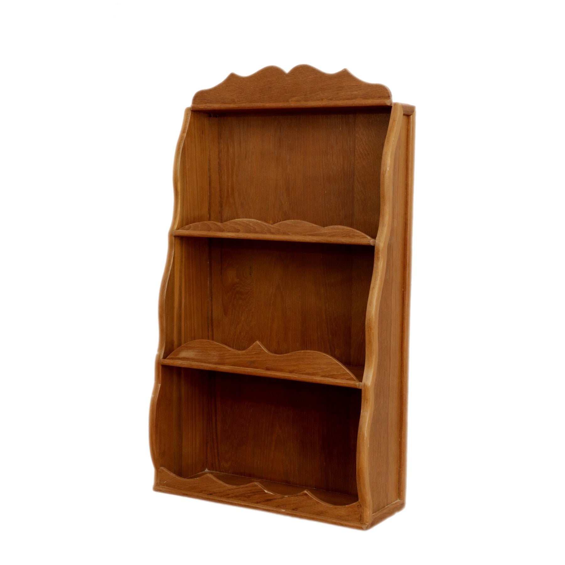 Wall Mounted Carved Shelf (Natural Tone) Book Rack