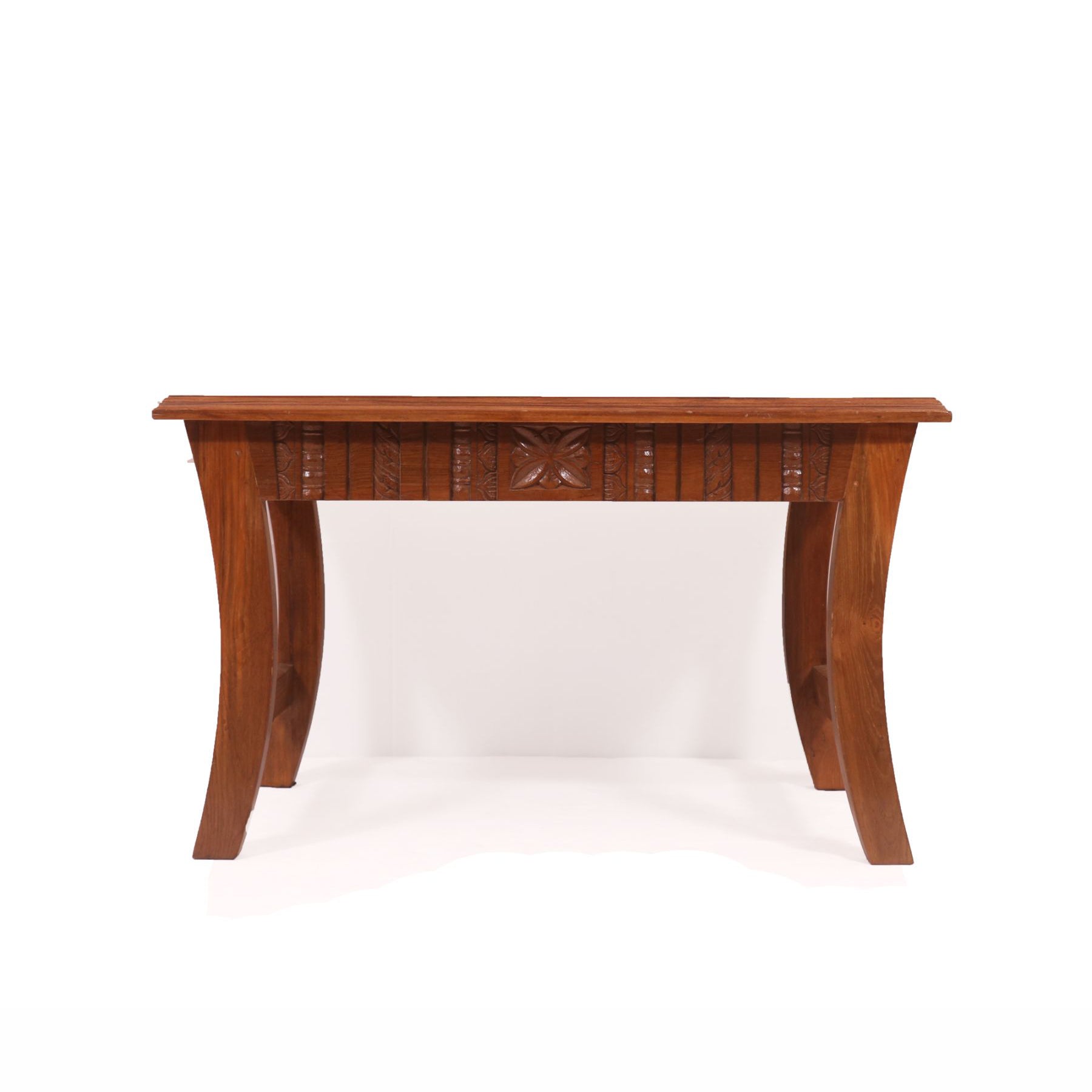 Curved Legs Strip Border Wooden Handmade Coffee Table Coffee Table