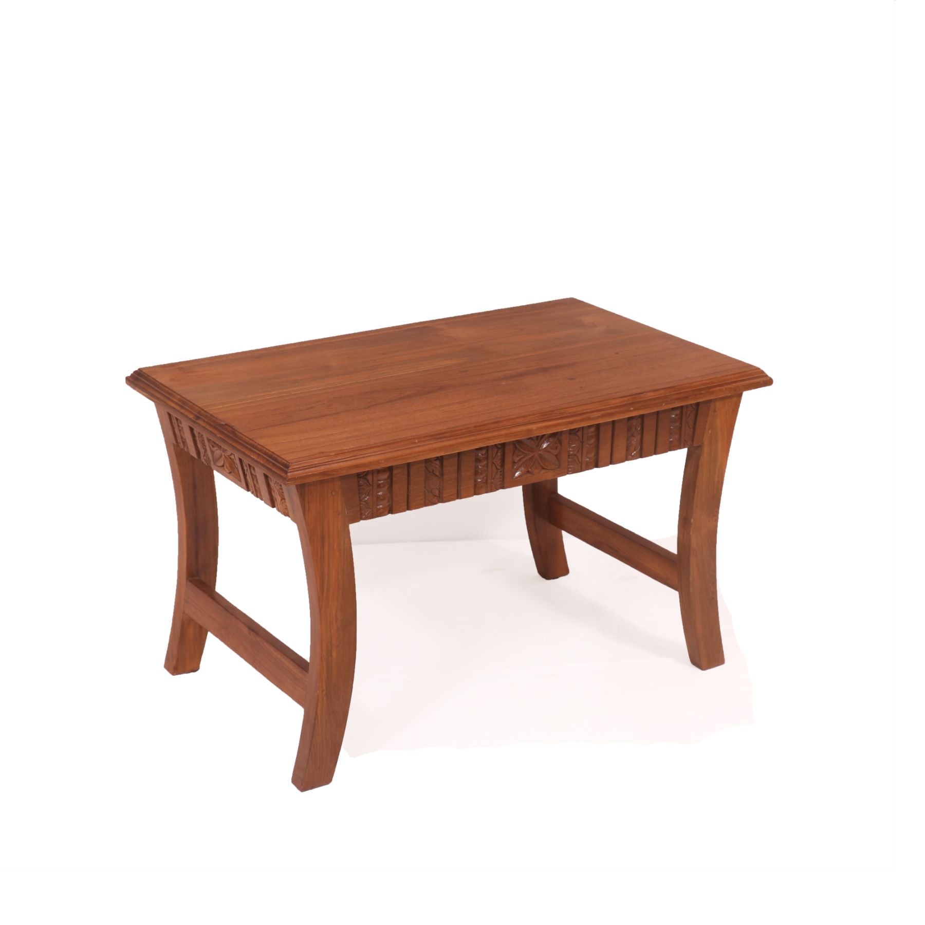 Curved Legs Strip Border Wooden Handmade Coffee Table Coffee Table