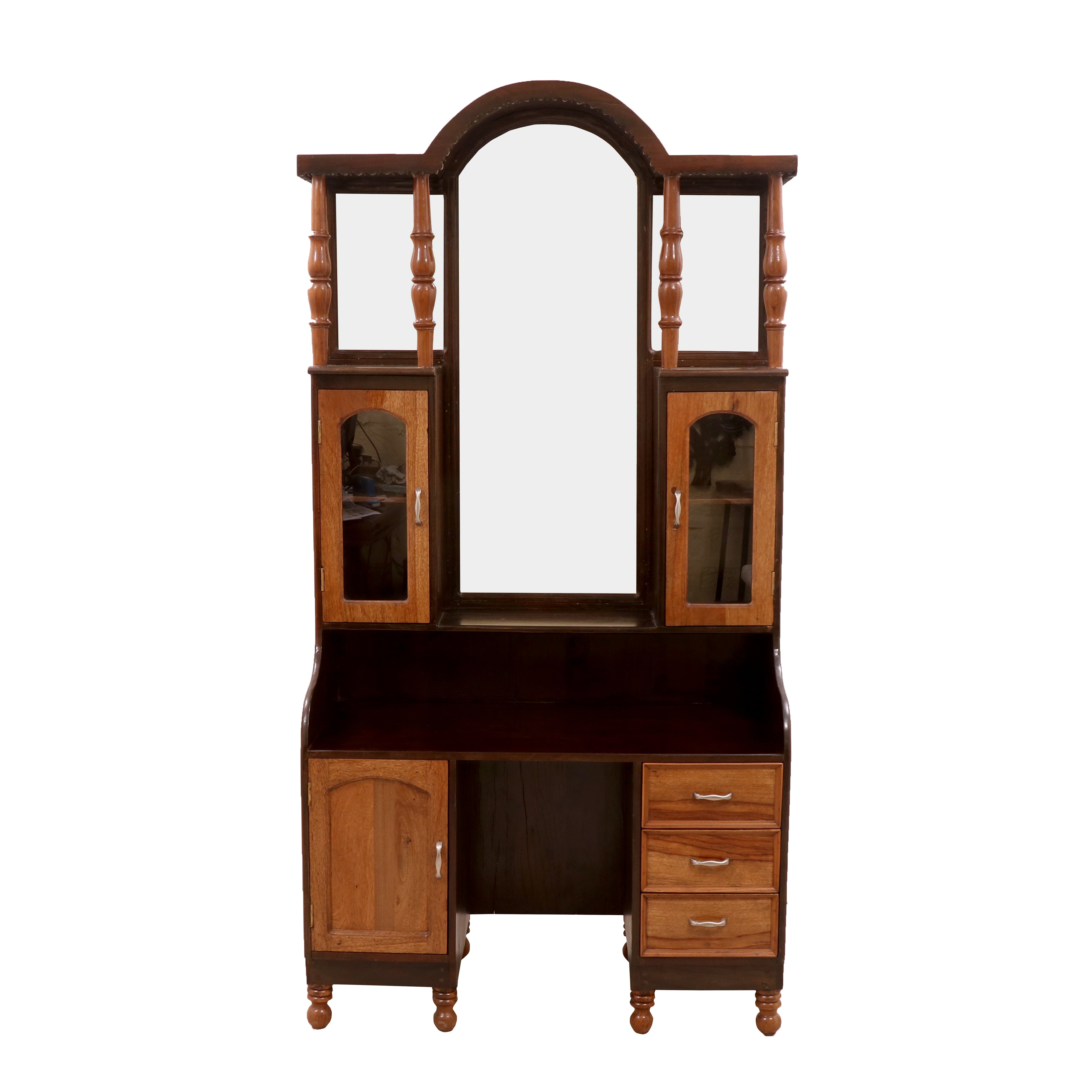 Dual Tone Teak Finish Dresser Dressing Table