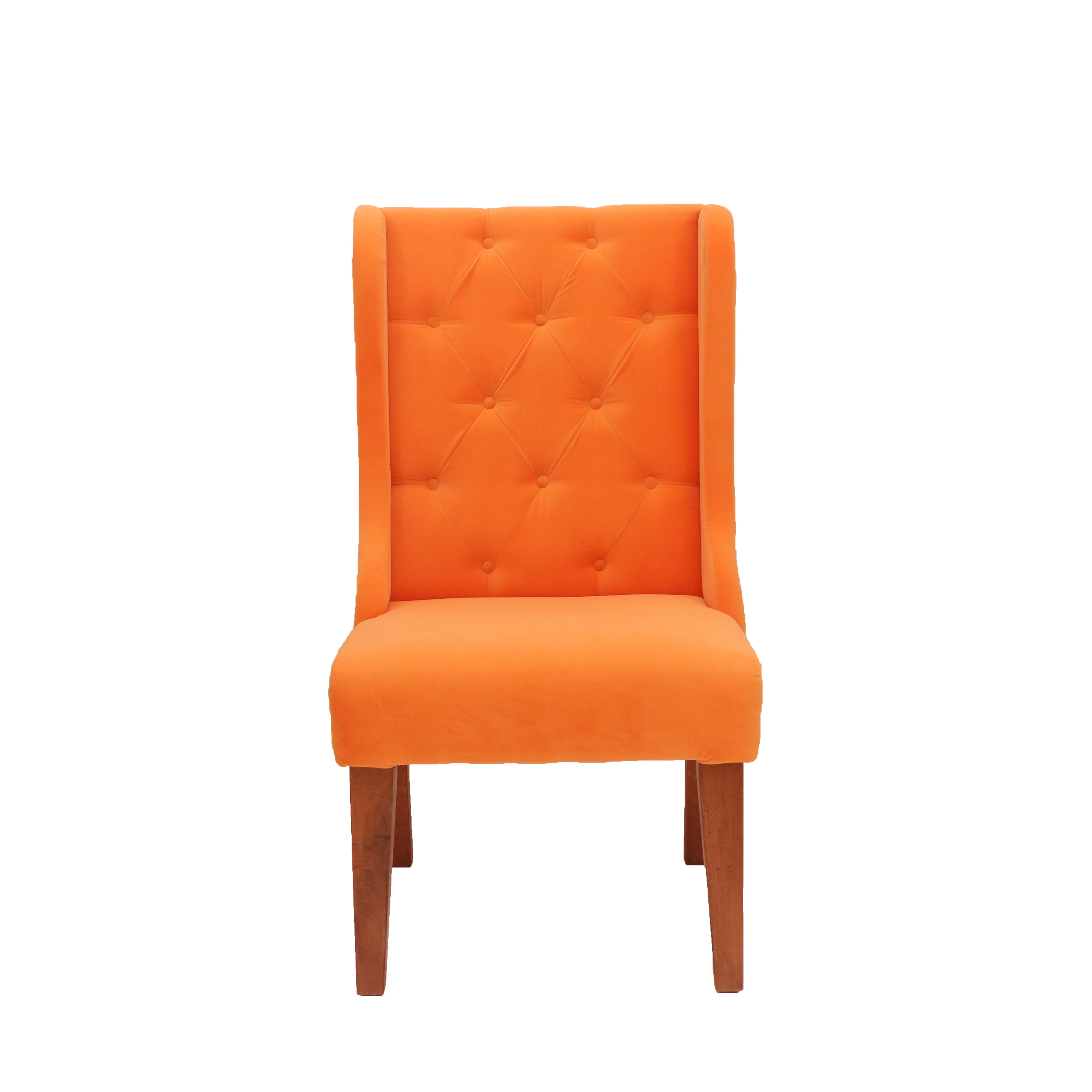 Classic Orange Winged Handmade Wooden Chair Arm Chair