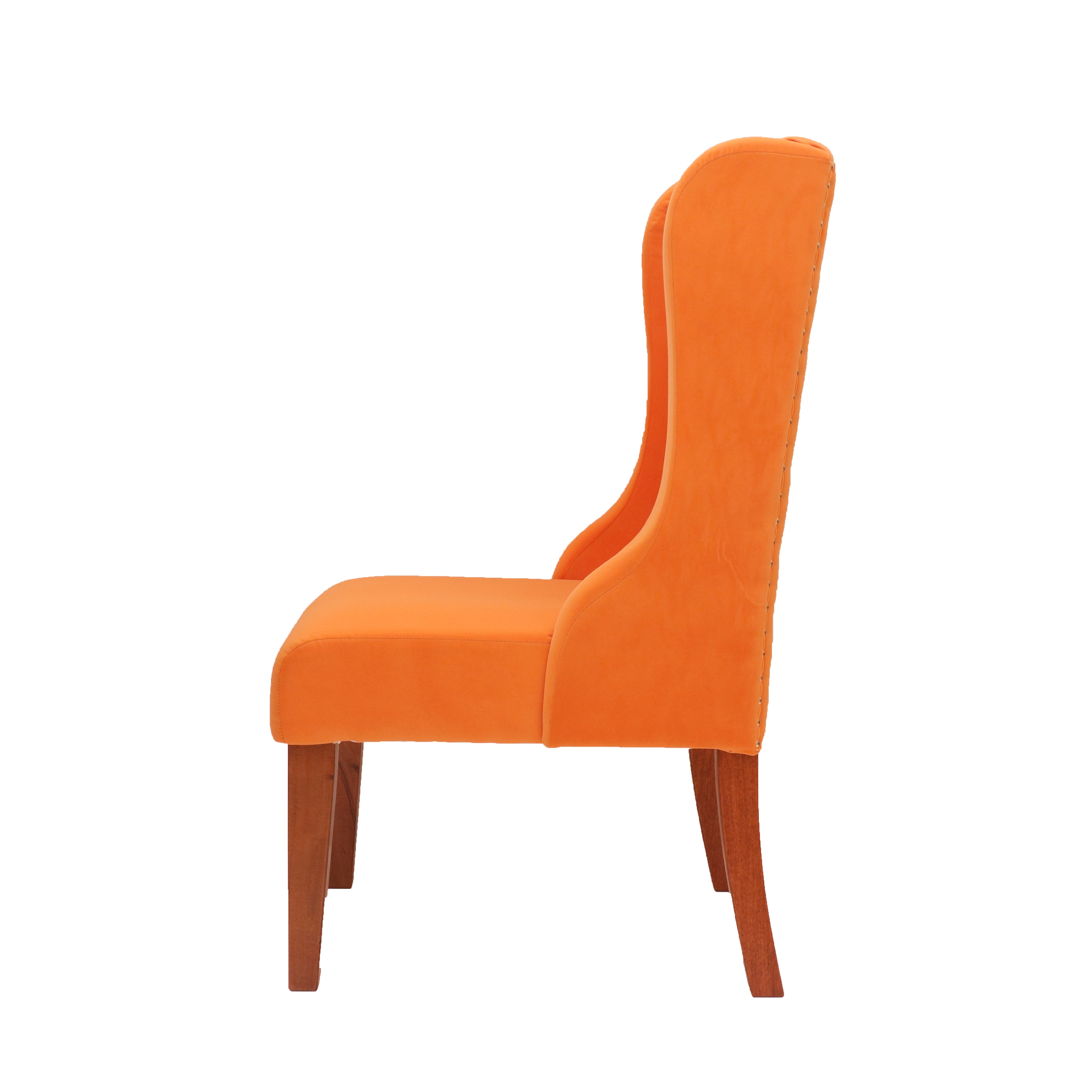 Classic Orange Winged Handmade Wooden Chair Arm Chair