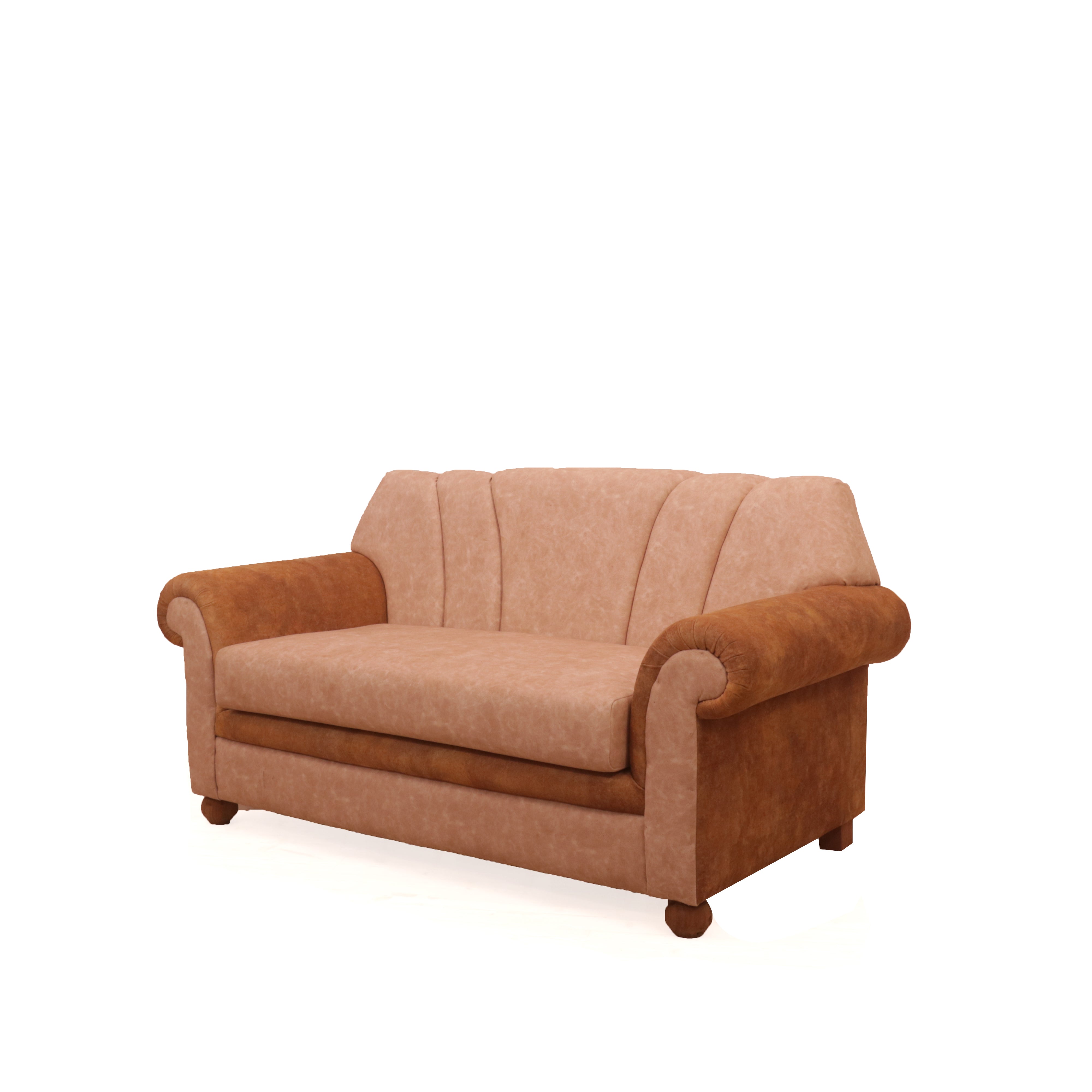 Layered Upholstered Beige Couch Sofa