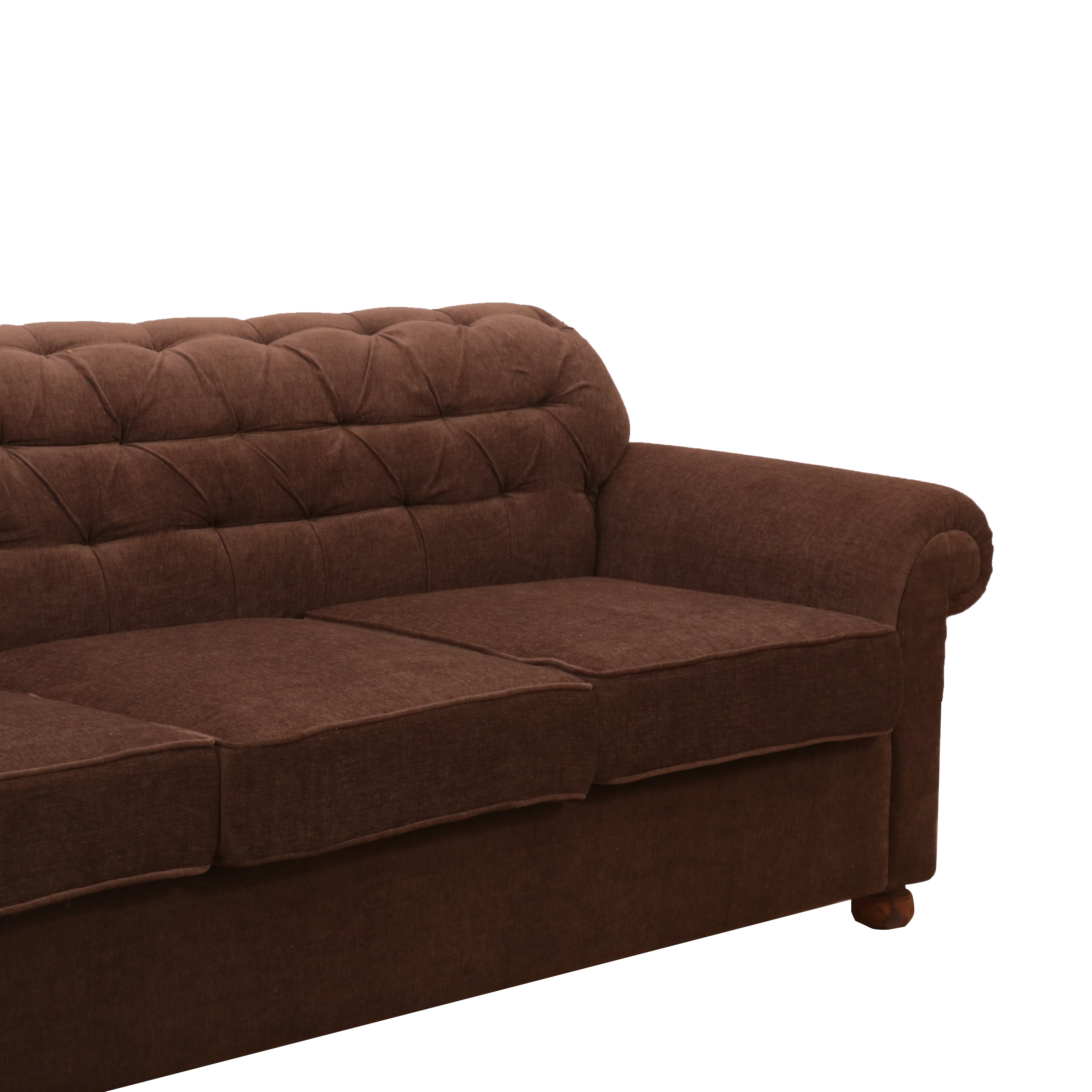 Brown Pinched Back Couch Sofa