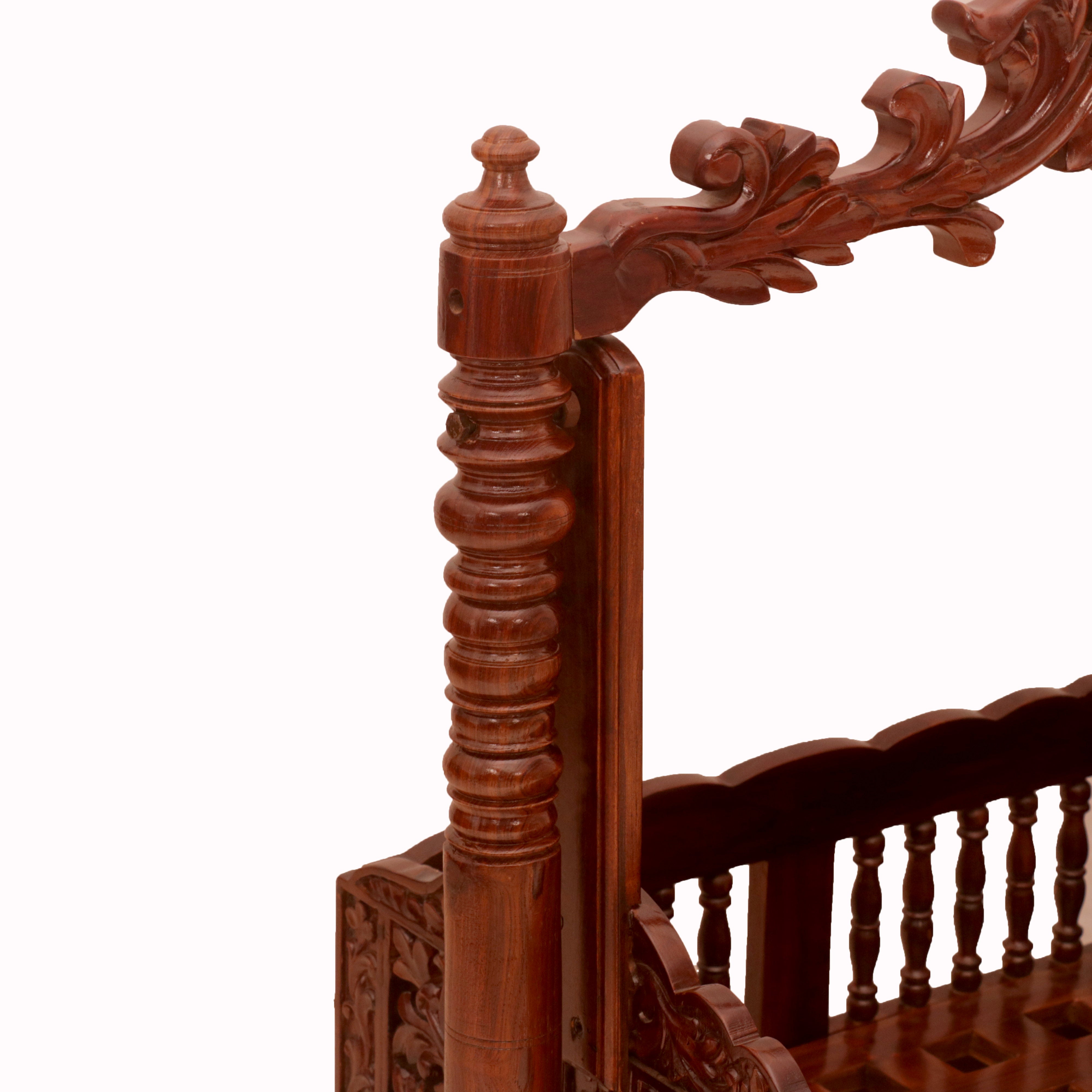 Irish Intricately Heritage Carved Wooden Handmade Crib Cradle Cradle