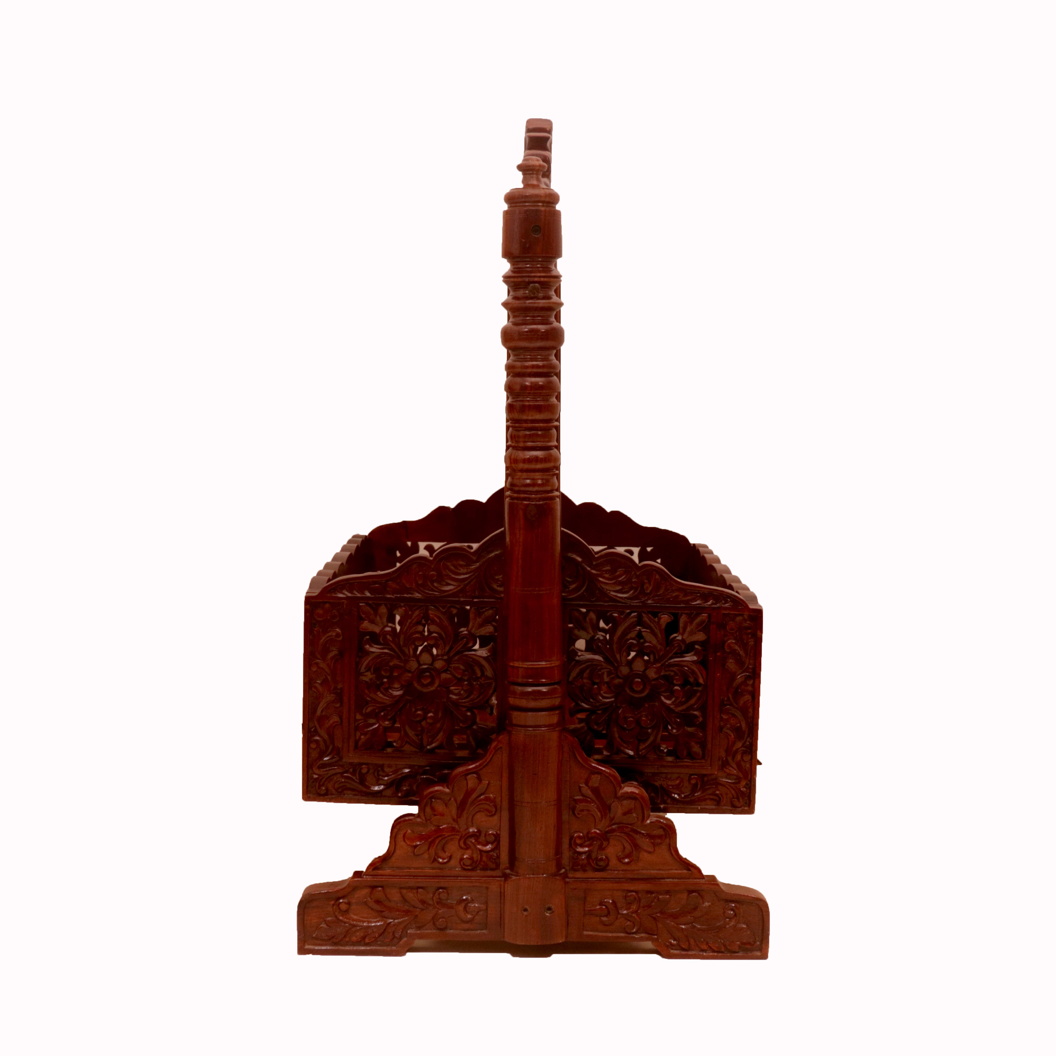 Irish Intricately Heritage Carved Wooden Handmade Crib Cradle Cradle