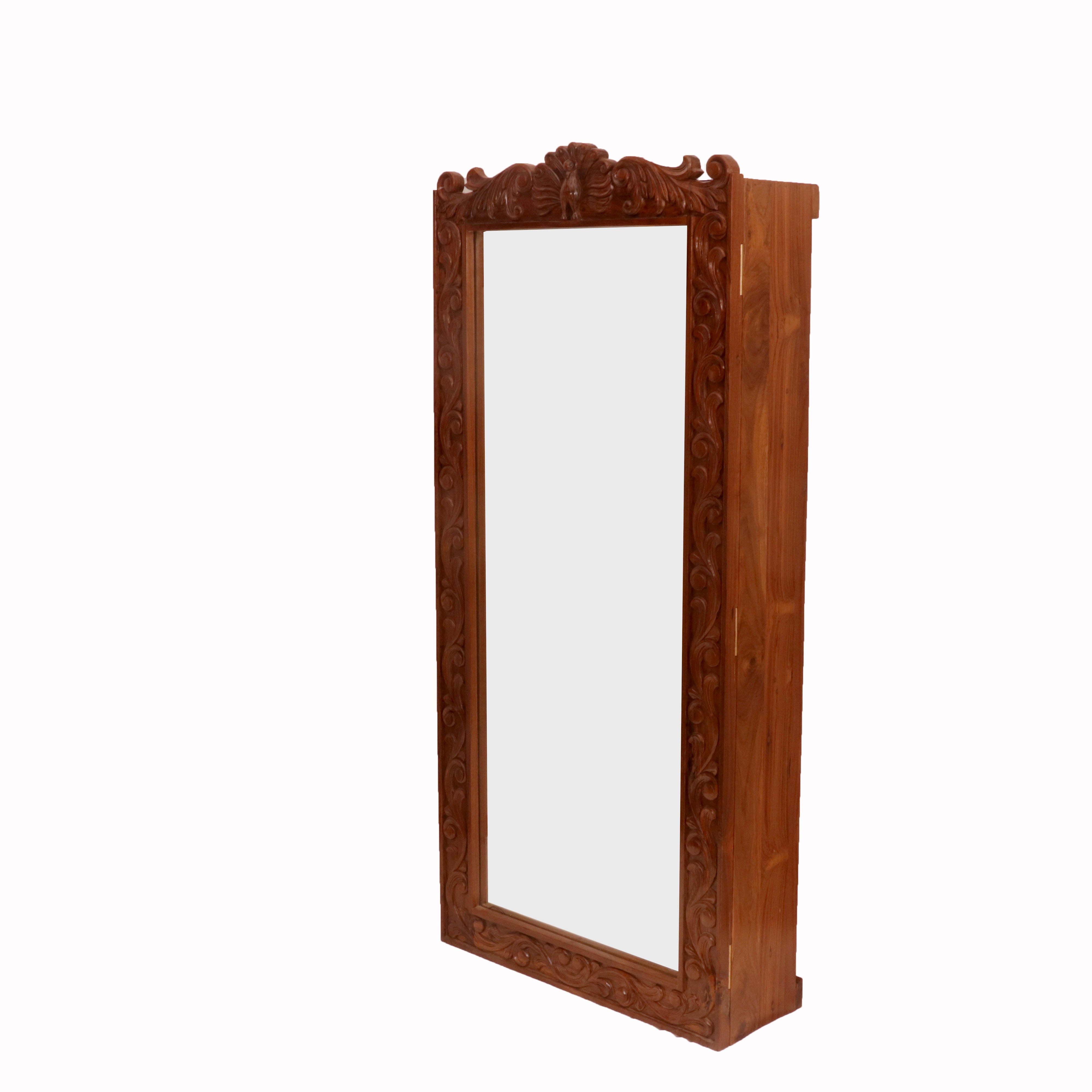 Hidden Storage Carved Mirror Dressing Table