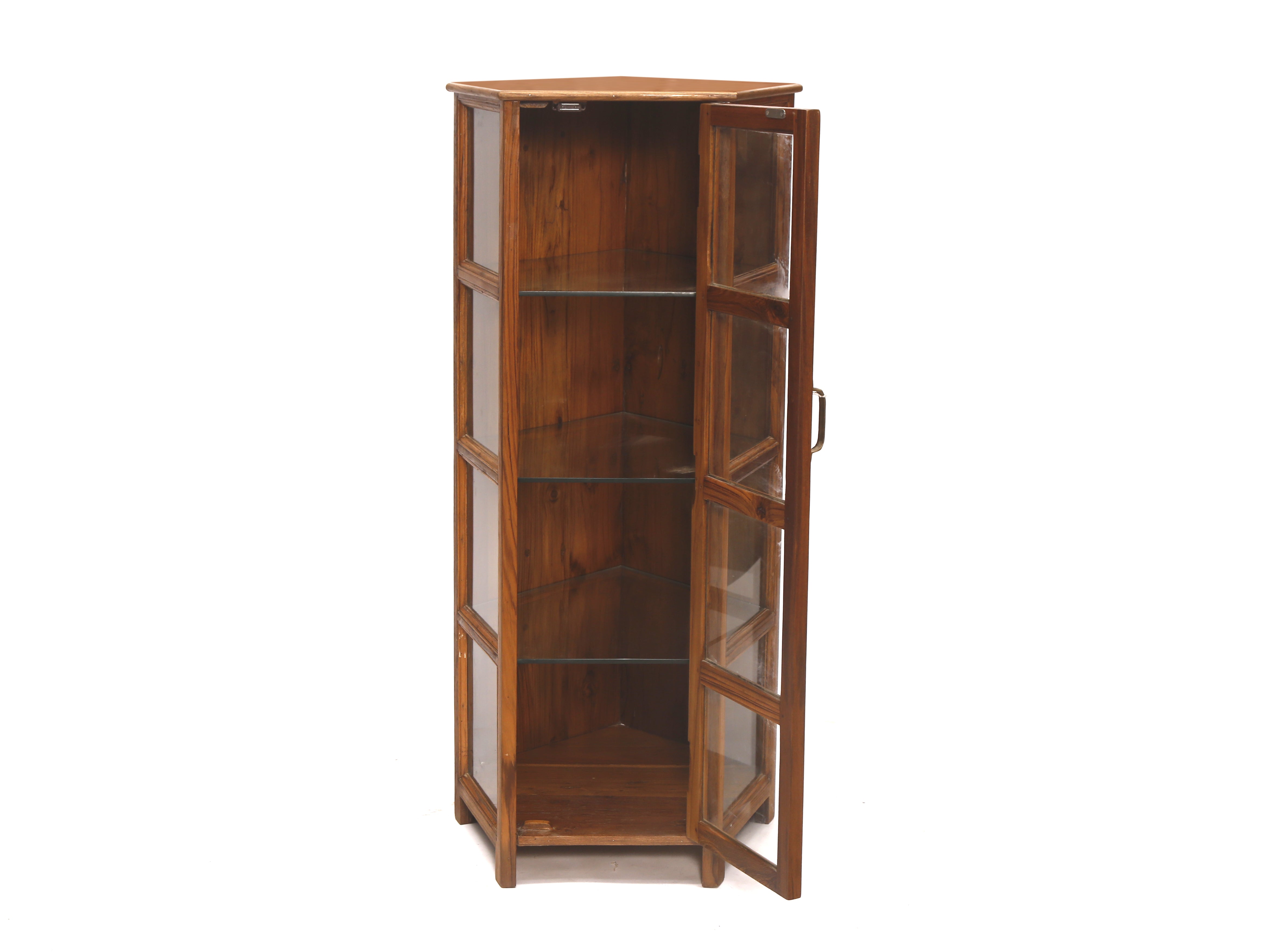 Wooden Angled Corner Showcase Corner Cabinet