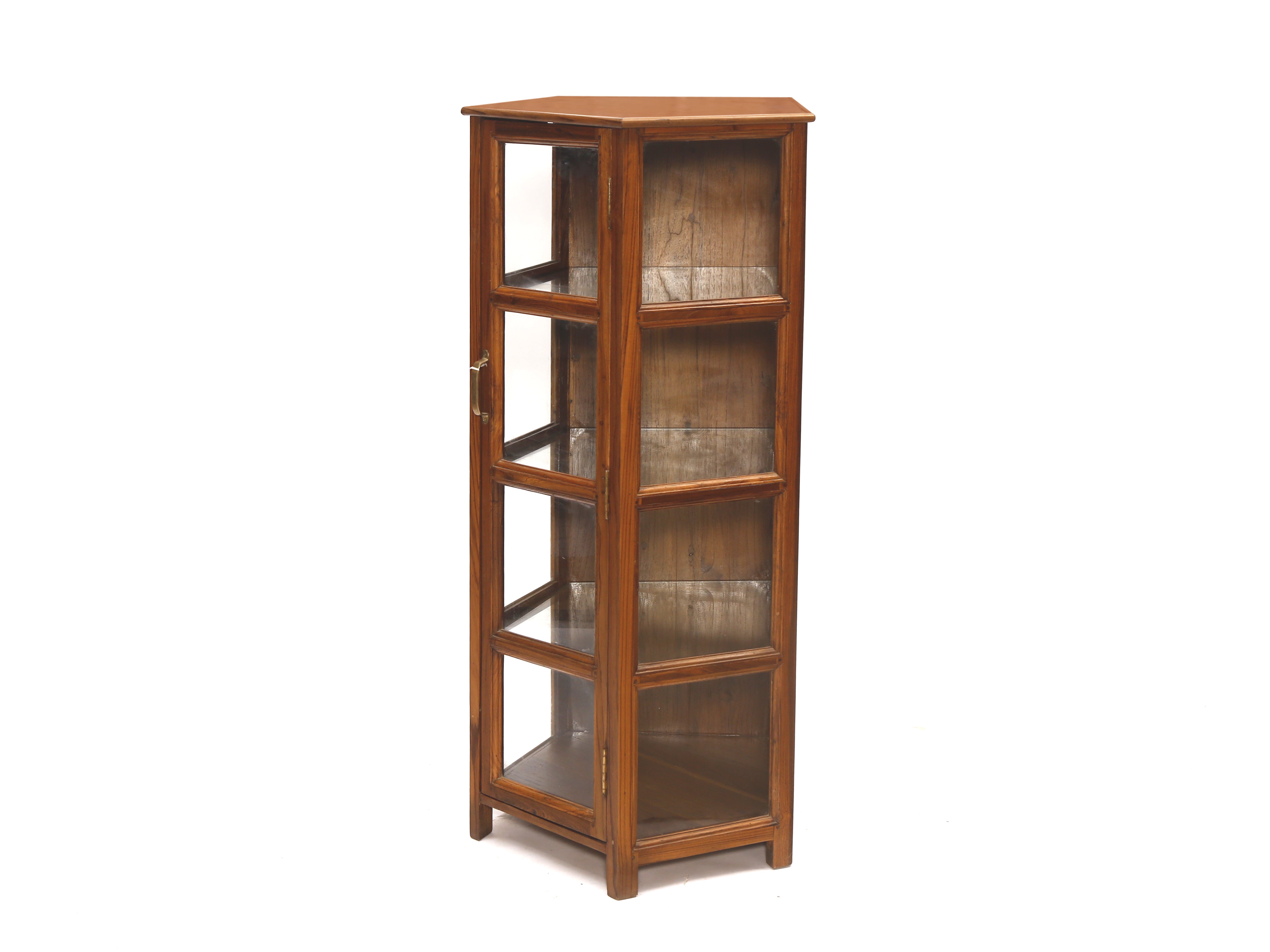 Wooden Angled Corner Showcase Corner Cabinet