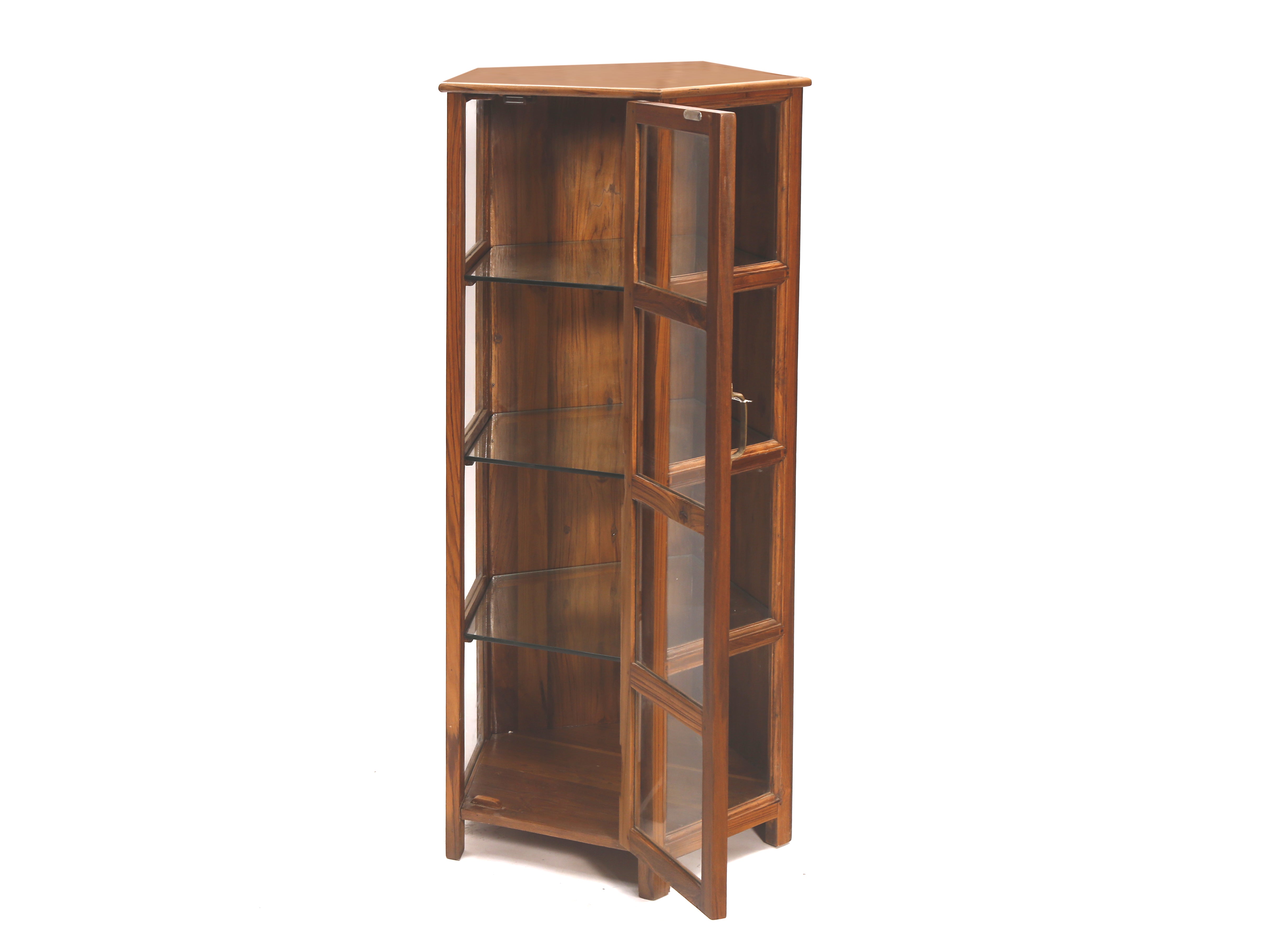 Wooden Angled Corner Showcase Corner Cabinet