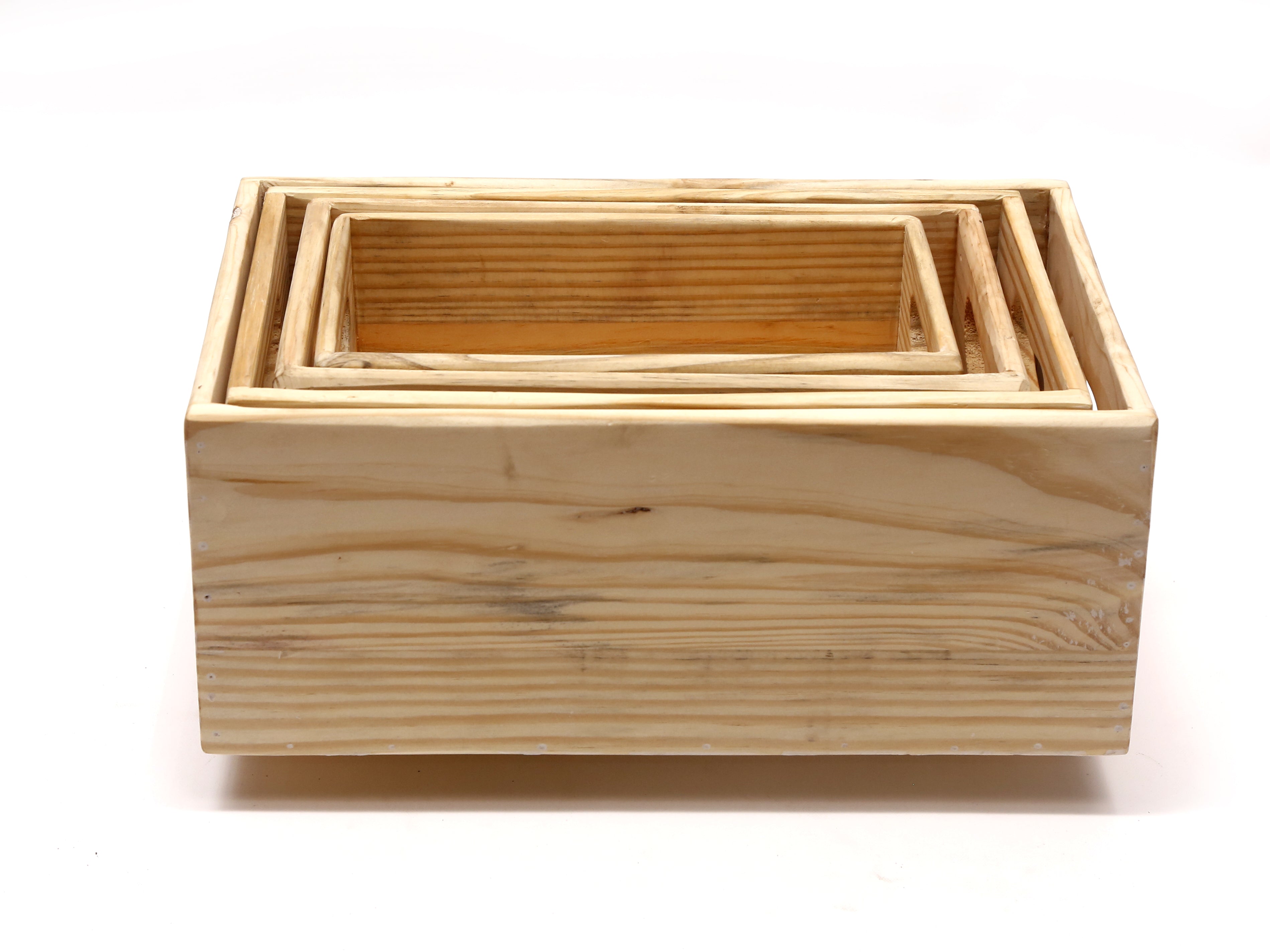 (Set of 4) Pine Wood Fruit & Vegetable Crates Crate