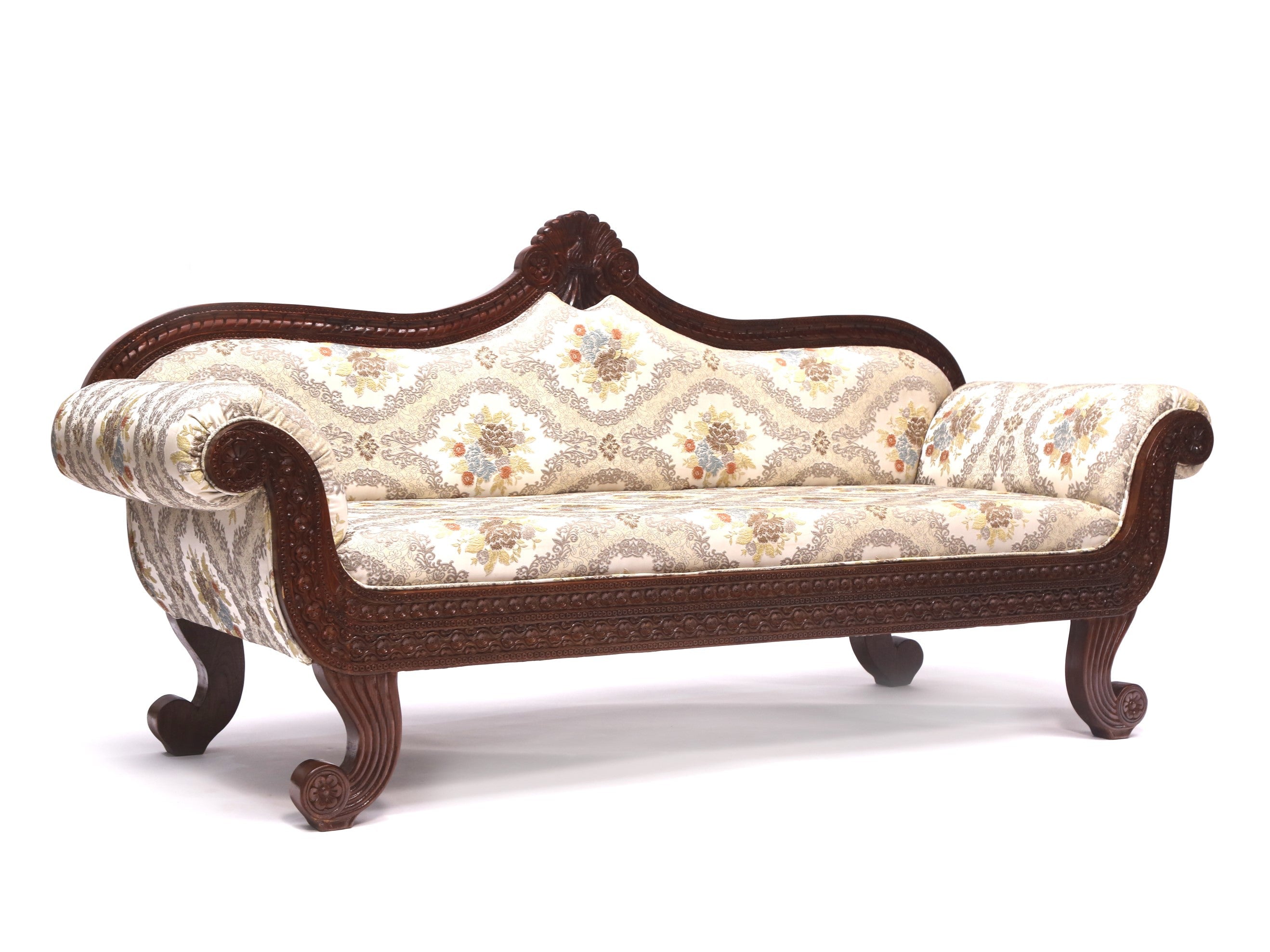 Solid Teak Intricate Carved 3 Seater Sofa Sofa