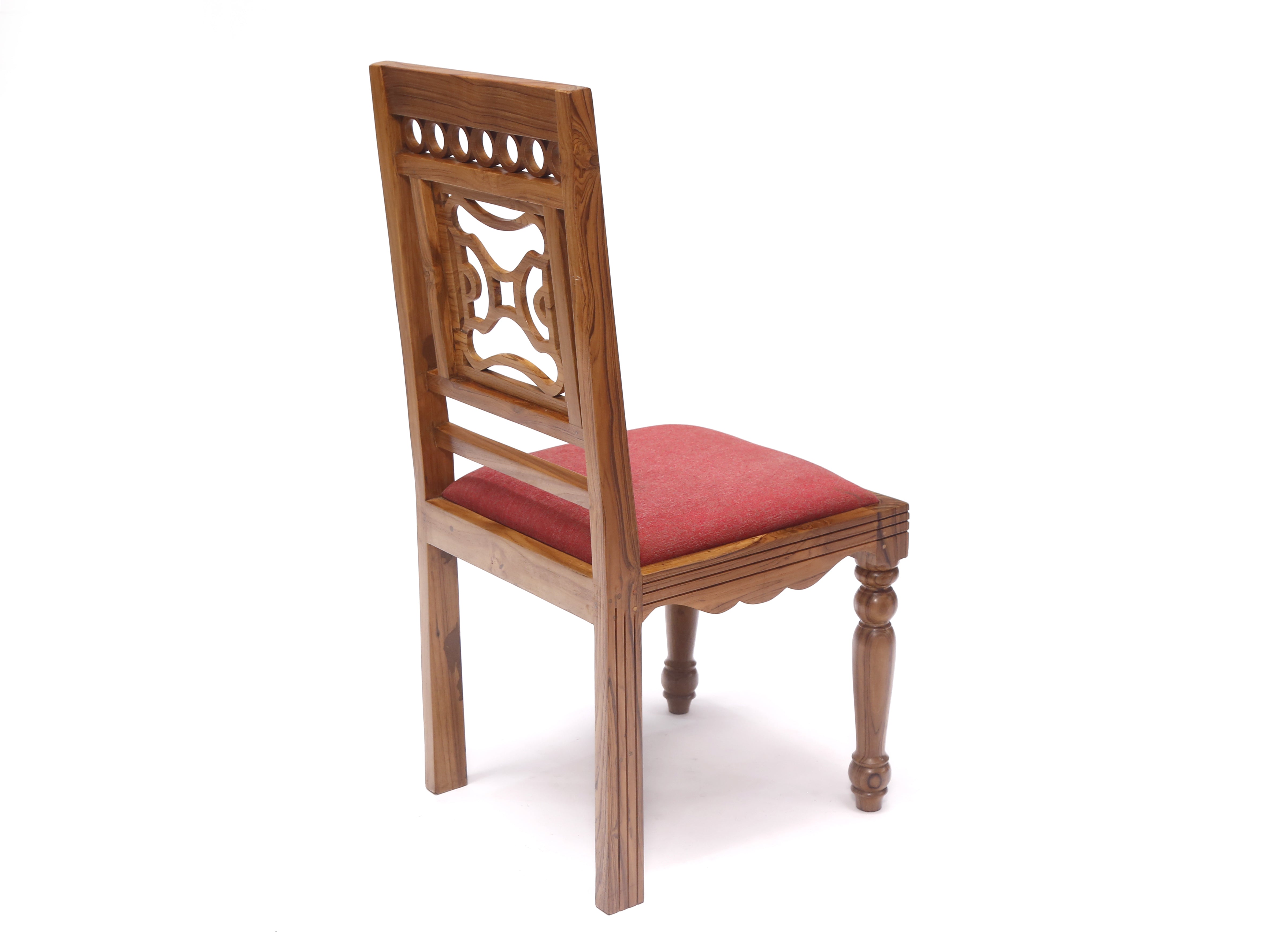 (Set of 2) Teak Wood Traditional Dinning office all purpose Chair red color Dining Chair