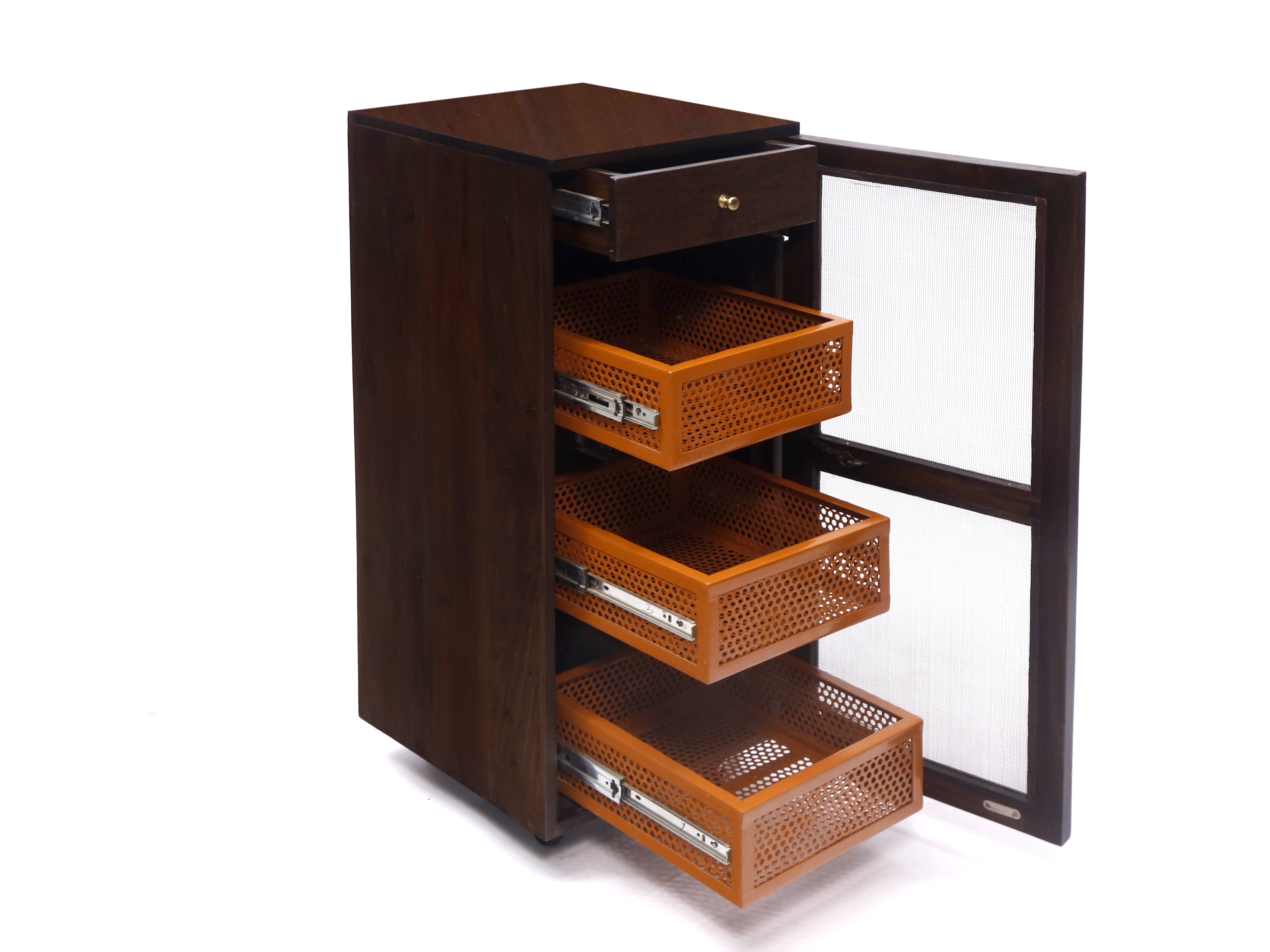 Single Tower Vegetable Basket Trolley Fruit & Vegetable Cabinet