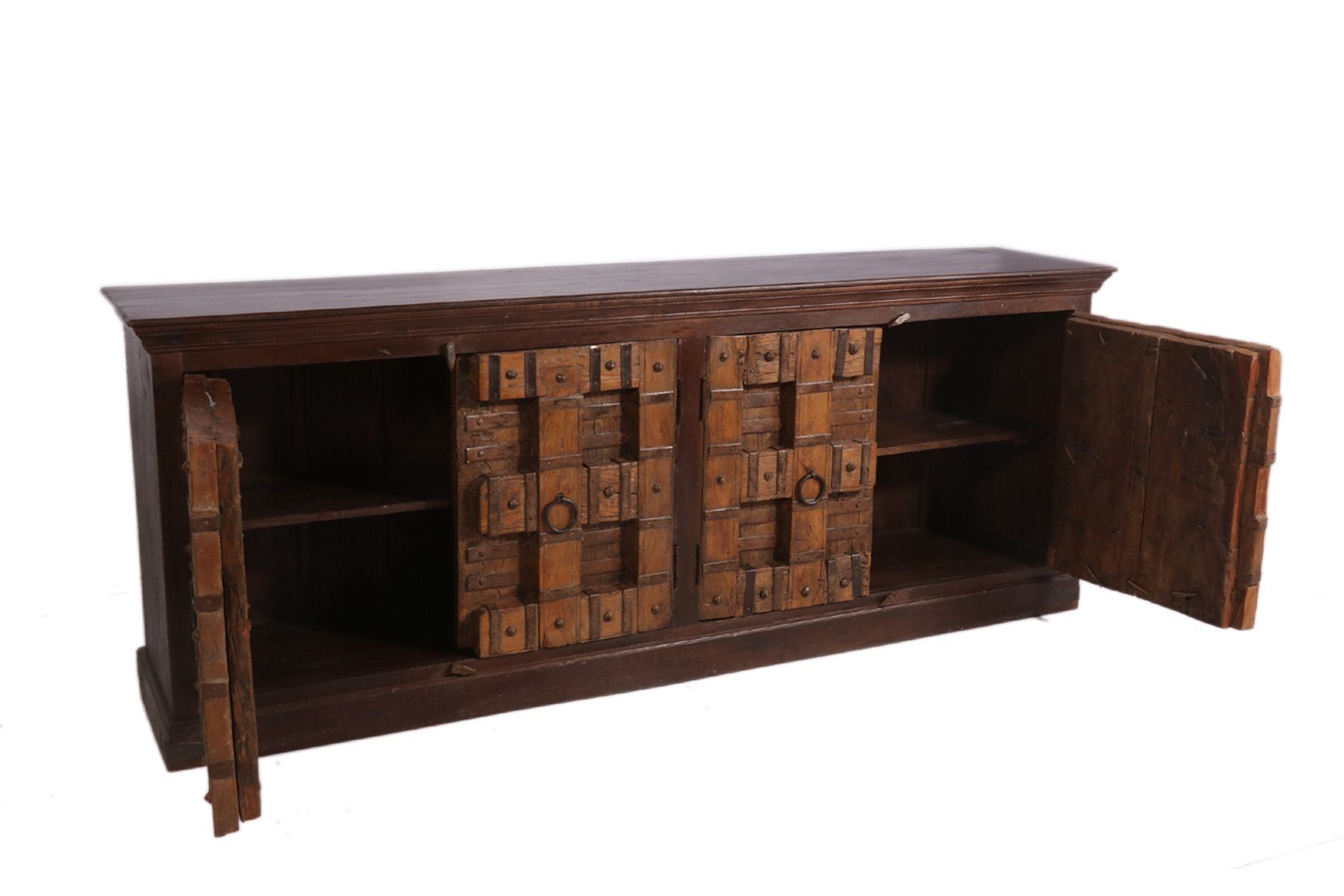 Wood Door Plasma Stand Cupboard